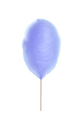 Lilac sweet cotton candy on white background