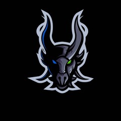 angry head mascot of dragon, concept style for sport logo, esport, badge, emblem and t shirt printing