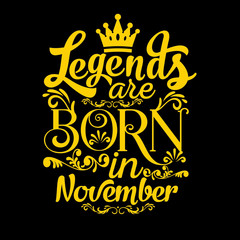 Legends are born in vector printable t-shirt design