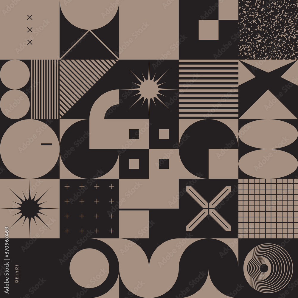 Poster brutalism vector art design abstract pattern composition