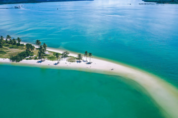 Obraz na płótnie Canvas Aerial view of Laem Had Beach in Koh Yao Yai, island in the andaman sea between Phuket and Krabi Thailand