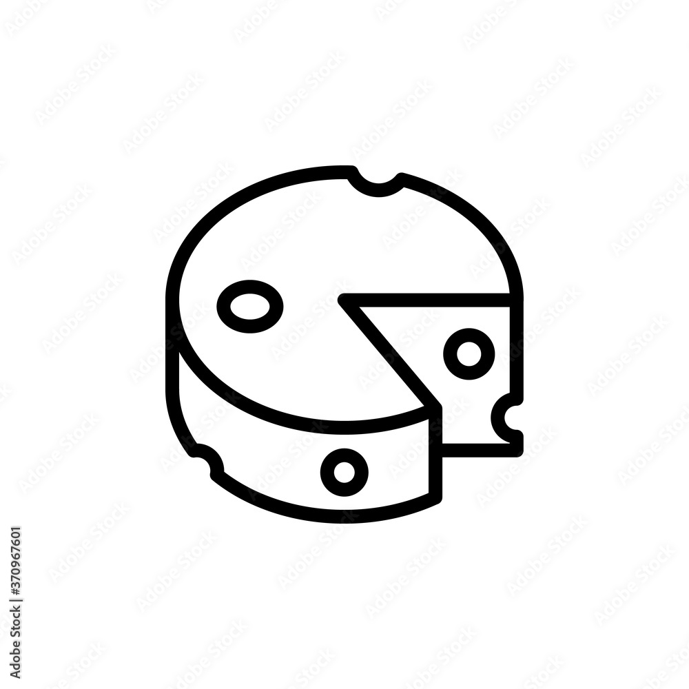 Poster cheese, ellipse form icon. simple line, outline illustration elements of dairy product icons for ui 