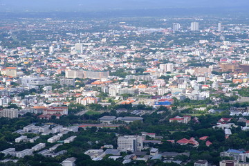 Fototapeta na wymiar aerial view of the city of chiang mai northern thailand