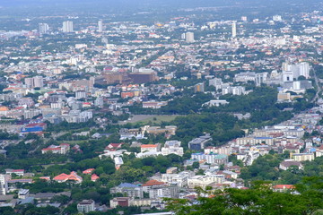 aerial view of the city of chiang mai northern thailand