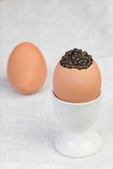 Boiled egg with Caviar, Sturgeon's Eggs