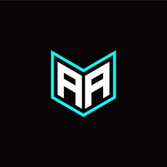 initial A A letter with book style logo template vector