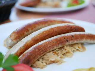Traditional German meat plate in Bamberg.