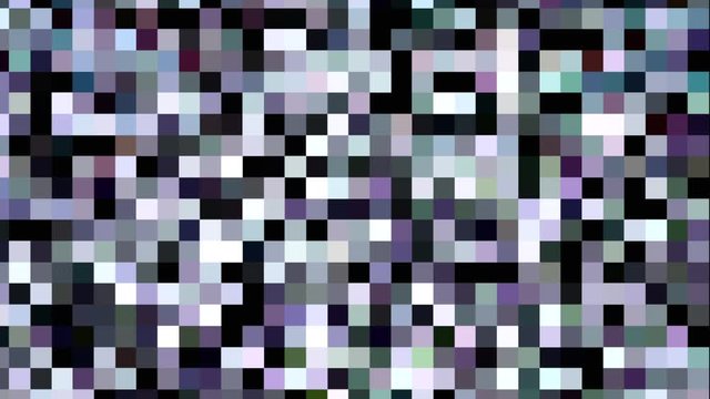 Pantalla pixelada de cuadrados con flash vibrante que parpadean aleatoriamente