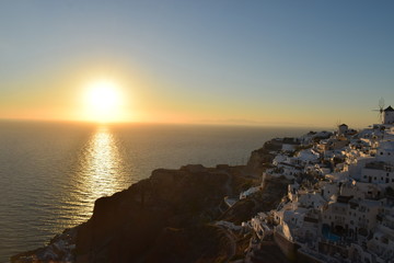 Fototapeta premium Sonnenuntergang auf Santorini