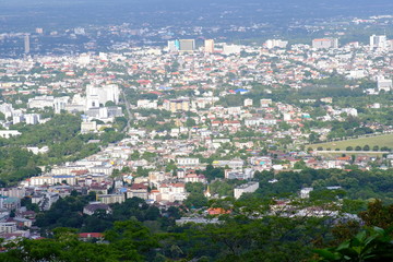 aerial view of the city of chiang mai northern thailand