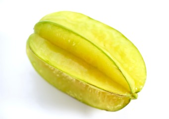 Carambola Star Fruit, averrhoa carambola, Fruit against White Background