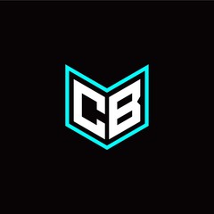 initial C B letter with book style logo template vector