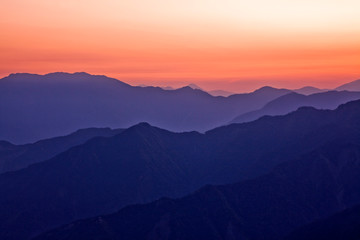 Fototapeta na wymiar Sunrise view of the Central Mountain Range in Taiwan