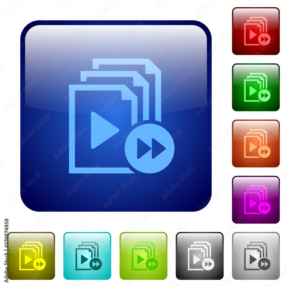 Poster playlist fast forward color square buttons