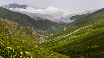 Anadolu villagers with rivers and mountains. ikizdere, Rize Turkey