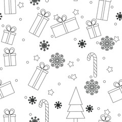 Cute christmas elements seamless pattern background - 370975653