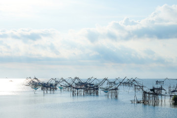 Nature fishery view landsape, sea and sky lanscape.