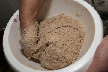 homemade bread dough by hand