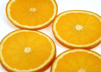 Orange, citrus sinensis, Fruits against White Background