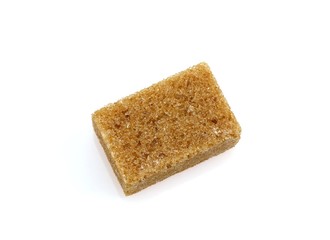 Brown Cube Sugar against White Background