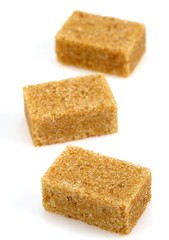 Brown Cube Sugar against White Background