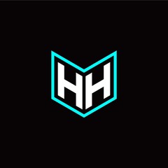 initial H H letter with book style logo template vector