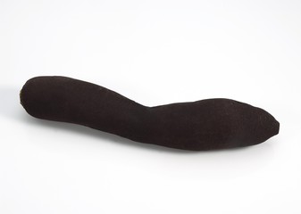 Black Radish, raphanus sativus niger, against White Background