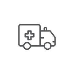 Ambulance truck vector icon symbol medical isolated on white background