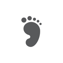 Baby footprint vector icon symbol child isolated on white background