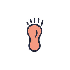 Baby footprint vector icon symbol child isolated on white background