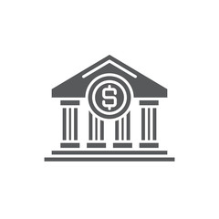 Bank building vector icon symbol isolated on white background