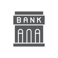 Bank building vector icon symbol isolated on white background