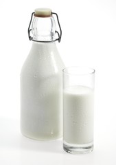 Bottle and Glass of Milk