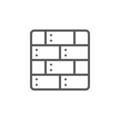 Obraz premium Block wall vector icon symbol isolated on white background