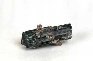 Green Tourmaline Stone against White Background