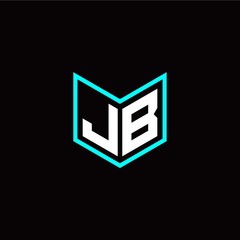 initial J B letter with book style logo template vector