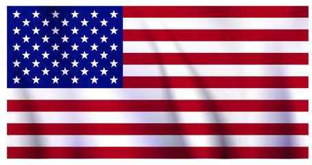 Fototapeta premium straight horizontal red-blue-white star-striped United States of America flag