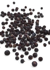 Juniper Berries, juniperus communis against White Background