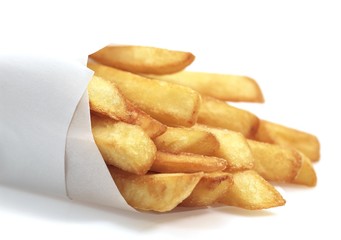 French Fries against White Background
