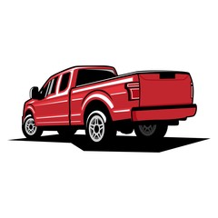 pick up truck logo design vector