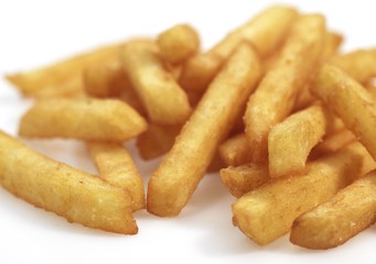 French Fries against White Background