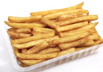 French Fries against White Background