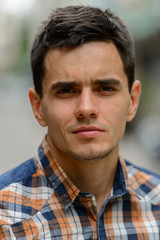 Fototapeta premium Handsome hipster man in the streets outdoors