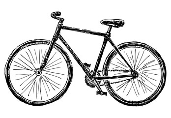 Freehand drawing of bicycle for active walks