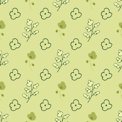 seamless pattern with green leaves