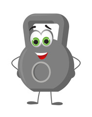 Funny kettlebell on white background, fitness collection