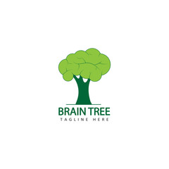 Obraz premium brain tree logo template design