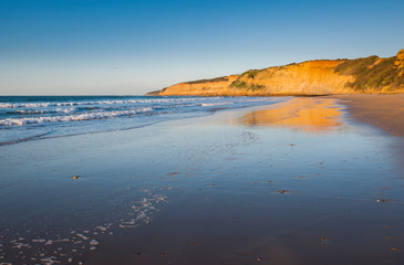 Jan Juc beach, near Torquay, Surf Coast Shire, Great Ocean Road, Victoria, Australia, at sunrise