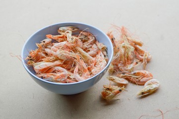 dry shrimp on wood floor