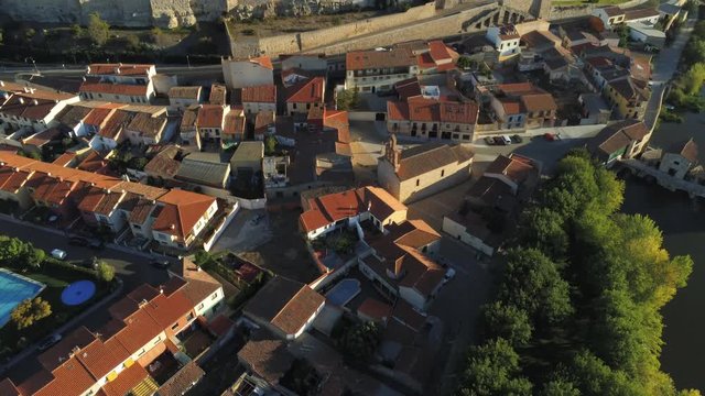 Zamora monumental city. Spain. Aerial Drone Footage. UNESCO World Heritage